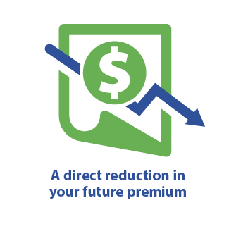 A direct reduction in your future premium