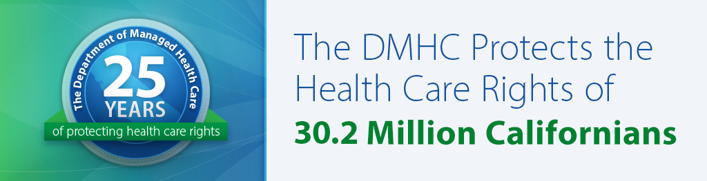The DMHC protects the health care rights of 30.2 Million Californians